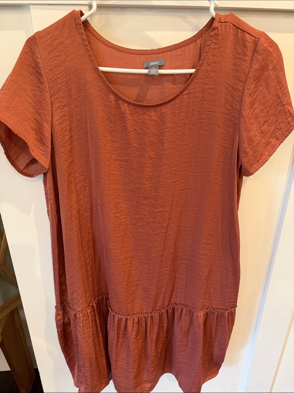 Aerie Rust Short Sleeve Peplum Tunic/Mini